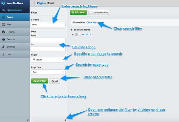 Searching pages