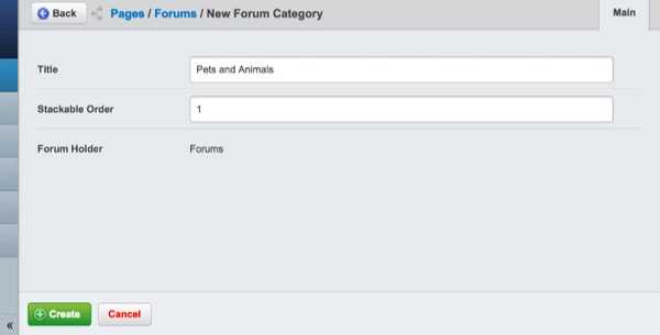 Create categories