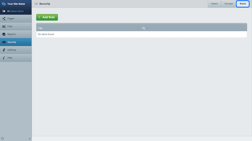 The roles pane