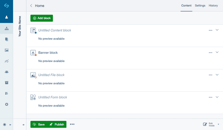 States of content blocks