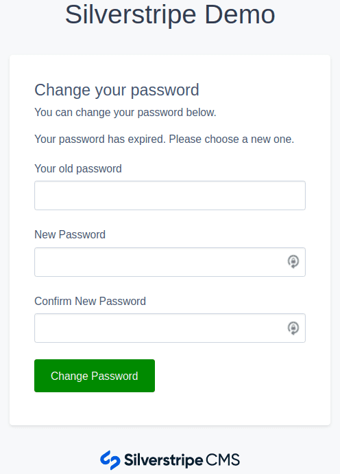 Setting a new password after it expires