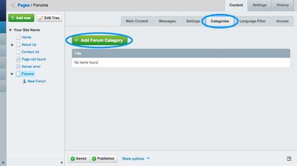 Adding categories