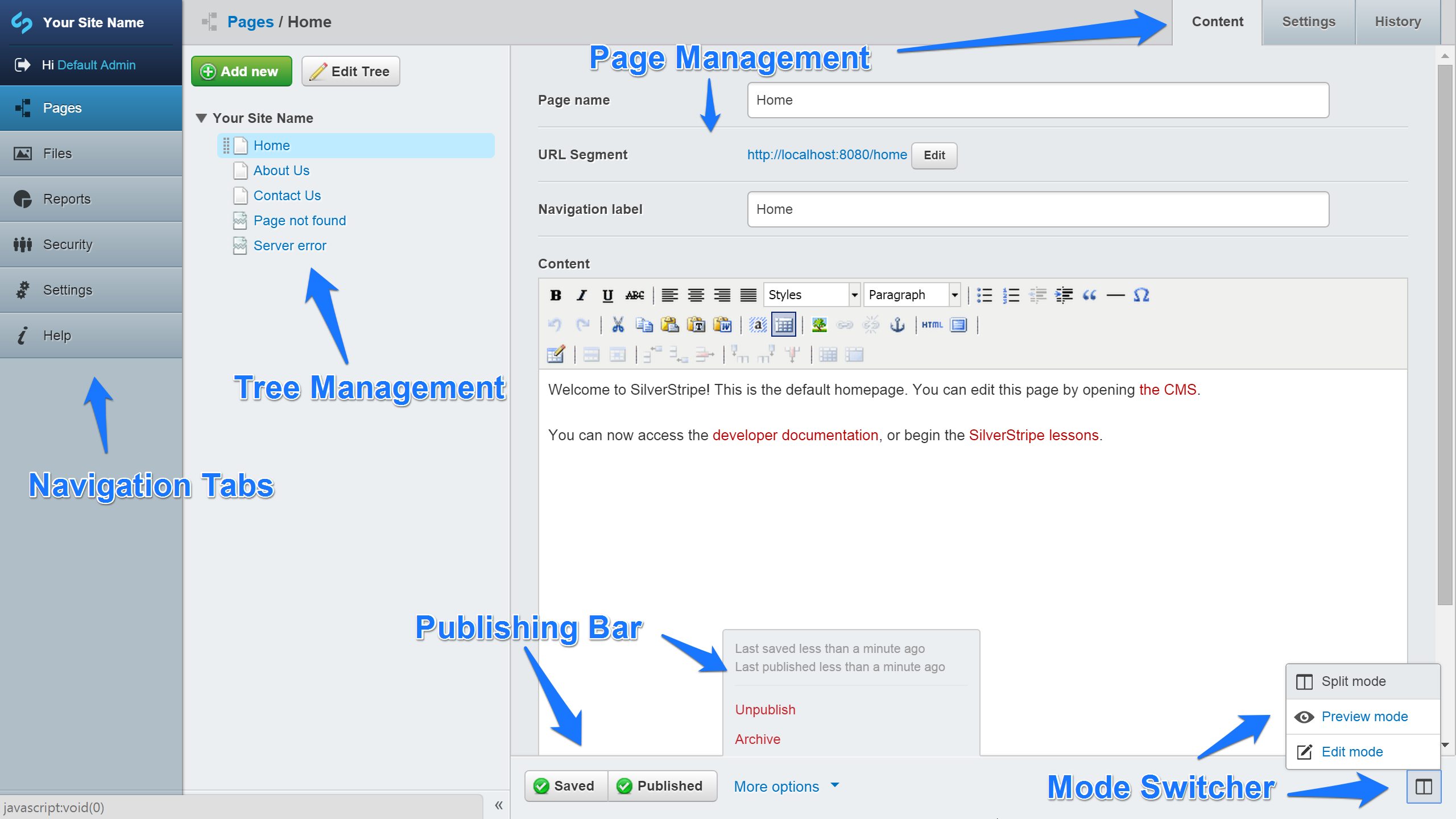 SilverStripe3 Administration Panel