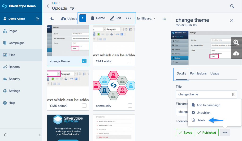 Editing and deleting files