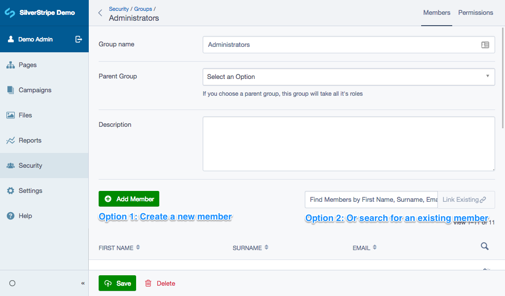 Adding members to a group