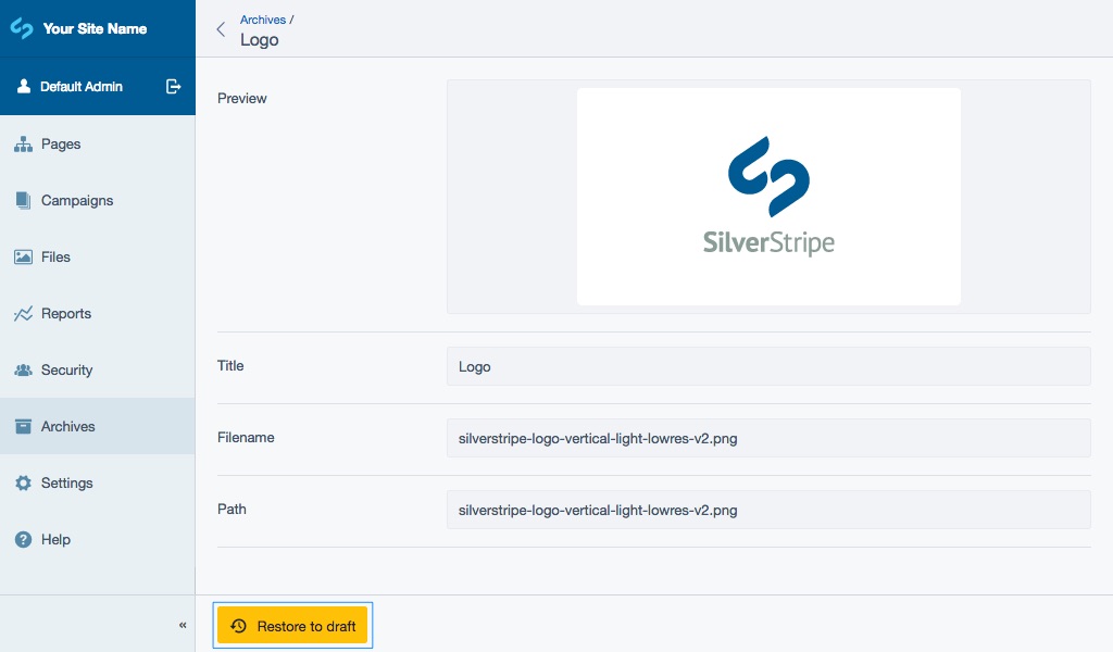 Restoring an archived item